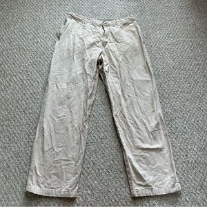 Columbia Beige Cotton Chino Pants Mens 36x32 W36 L32 Zippered Pocket Flat Front